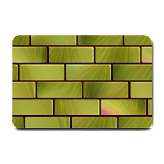 Modern Green Bricks Background Image Small Doormat 