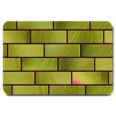 Modern Green Bricks Background Image Large Doormat 