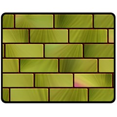 Modern Green Bricks Background Image Fleece Blanket (medium)  by Simbadda