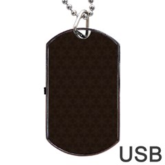 Vintage Paper Kraft Pattern Dog Tag Usb Flash (one Side) by Simbadda