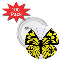 Yellow A Colorful Butterfly Image 1.75  Buttons (100 pack) 