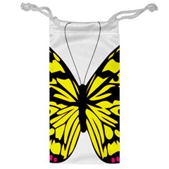 Yellow A Colorful Butterfly Image Jewelry Bag