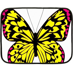 Yellow A Colorful Butterfly Image Double Sided Fleece Blanket (Mini) 