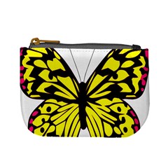 Yellow A Colorful Butterfly Image Mini Coin Purses