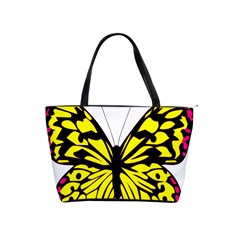 Yellow A Colorful Butterfly Image Shoulder Handbags