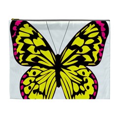 Yellow A Colorful Butterfly Image Cosmetic Bag (XL)