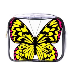 Yellow A Colorful Butterfly Image Mini Toiletries Bags