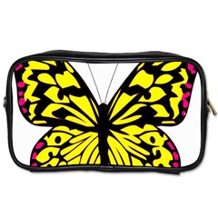 Yellow A Colorful Butterfly Image Toiletries Bags