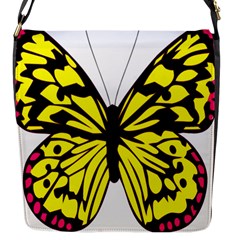 Yellow A Colorful Butterfly Image Flap Messenger Bag (S)