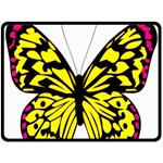 Yellow A Colorful Butterfly Image Double Sided Fleece Blanket (Large)  80 x60  Blanket Back
