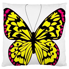 Yellow A Colorful Butterfly Image Standard Flano Cushion Case (One Side)