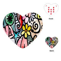 Digitally Painted Abstract Doodle Texture Playing Cards (heart)  by Simbadda