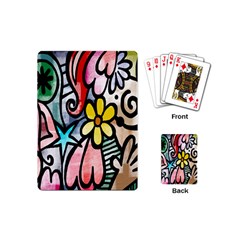 Digitally Painted Abstract Doodle Texture Playing Cards (mini)  by Simbadda