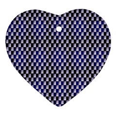 Squares Blue Background Ornament (heart)