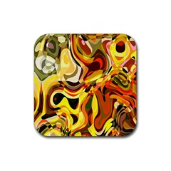 Colourful Abstract Background Design Rubber Coaster (square)  by Simbadda