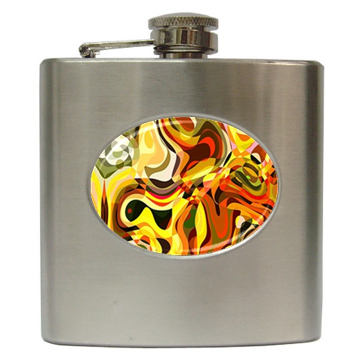 Colourful Abstract Background Design Hip Flask (6 oz)