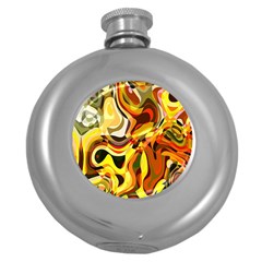 Colourful Abstract Background Design Round Hip Flask (5 Oz)