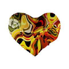 Colourful Abstract Background Design Standard 16  Premium Heart Shape Cushions by Simbadda