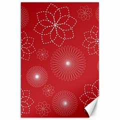 Floral Spirals Wallpaper Background Red Pattern Canvas 20  X 30   by Simbadda