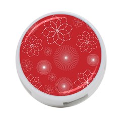 Floral Spirals Wallpaper Background Red Pattern 4-port Usb Hub (two Sides)  by Simbadda