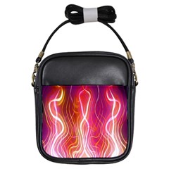 Fire Flames Abstract Background Girls Sling Bags by Simbadda