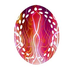 Fire Flames Abstract Background Ornament (oval Filigree)