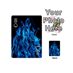 Digitally Created Blue Flames Of Fire Playing Cards 54 (mini)  by Simbadda