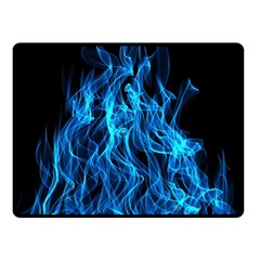 Digitally Created Blue Flames Of Fire Double Sided Fleece Blanket (small) 