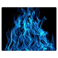 Digitally Created Blue Flames Of Fire Double Sided Flano Blanket (medium) 