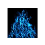 Digitally Created Blue Flames Of Fire Satin Bandana Scarf Front