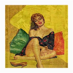 Pin Up Girl  Medium Glasses Cloth (2-side) by Valentinaart