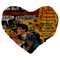 Love Stories Large 19  Premium Flano Heart Shape Cushions by Valentinaart