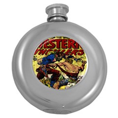 Western Thrillers Round Hip Flask (5 Oz) by Valentinaart