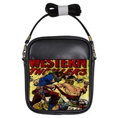 Western Thrillers Girls Sling Bags by Valentinaart