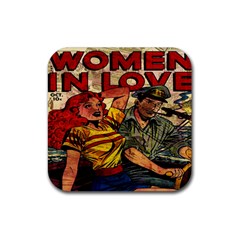 Woman In Love Rubber Coaster (square)  by Valentinaart