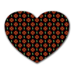 Dollar Sign Graphic Pattern Heart Mousepads by dflcprints