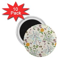 Floral Kraft Seamless Pattern 1 75  Magnets (10 Pack)  by Simbadda