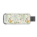 Floral Kraft Seamless Pattern Portable USB Flash (Two Sides) Back