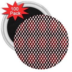 Squares Red Background 3  Magnets (100 Pack) by Simbadda