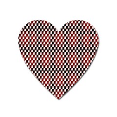 Squares Red Background Heart Magnet by Simbadda