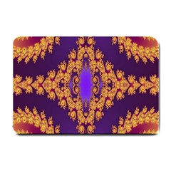 Something Different Fractal In Orange And Blue Small Doormat 