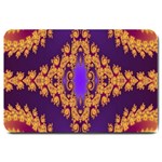 Something Different Fractal In Orange And Blue Large Doormat  30 x20  Door Mat