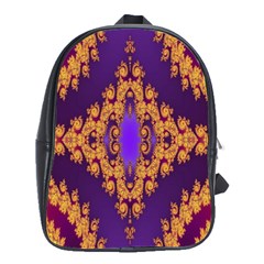 Something Different Fractal In Orange And Blue School Bags(large)  by Simbadda