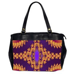 Something Different Fractal In Orange And Blue Office Handbags (2 Sides)  by Simbadda