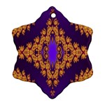 Something Different Fractal In Orange And Blue Snowflake Ornament (Two Sides) Back