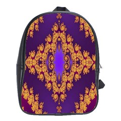 Something Different Fractal In Orange And Blue School Bags (xl)  by Simbadda