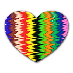 Colorful Liquid Zigzag Stripes Background Wallpaper Heart Mousepads by Simbadda