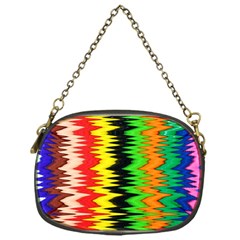 Colorful Liquid Zigzag Stripes Background Wallpaper Chain Purses (one Side) 
