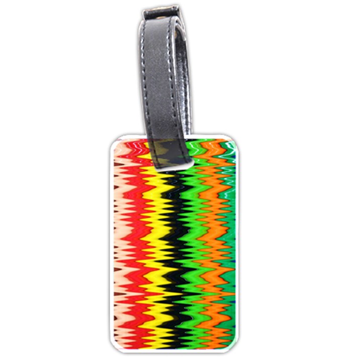 Colorful Liquid Zigzag Stripes Background Wallpaper Luggage Tags (One Side) 