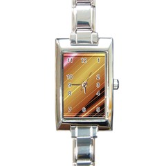 Diagonal Color Fractal Stripes In 3d Glass Frame Rectangle Italian Charm Watch by Simbadda